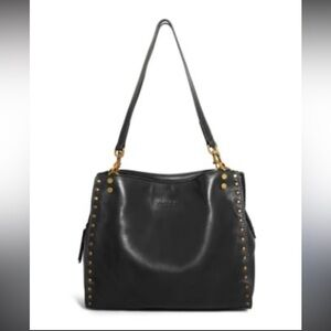 American Leather Co Lennox studded triple entry satchel